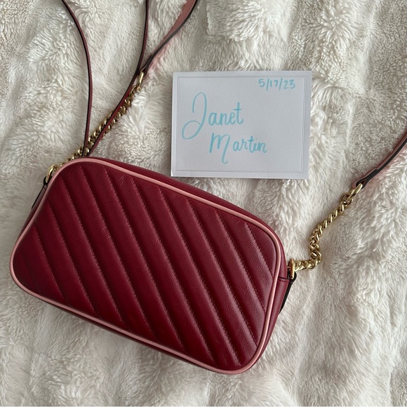 GUCCI Diagonal Small Marmont with Pink Trim - Picture 6 of 13